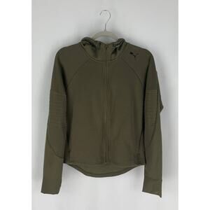 PUMA EvoSTRIPE Full Zip Hoodie Jacket Womens Small Olive Night Green New